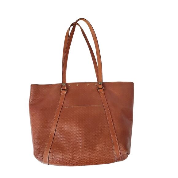 Patricia Nash Benvenuto Heritage Tote Tan Leather Shoulder Bag Turn Lock Closure - Picture 6 of 16